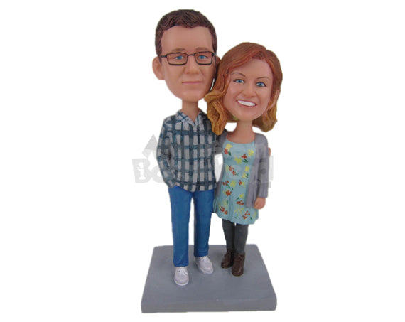 Custom Bobblehead Stylish Couple In Trendy Casual Outfit - Wedding & Couples Couple Personalized Bobblehead & Cake Topper Custom Bobblehead Stylish Couple In Trendy Casual Outfit - Wedding & Couples Couple Personalized Bobblehead & Cake Topper